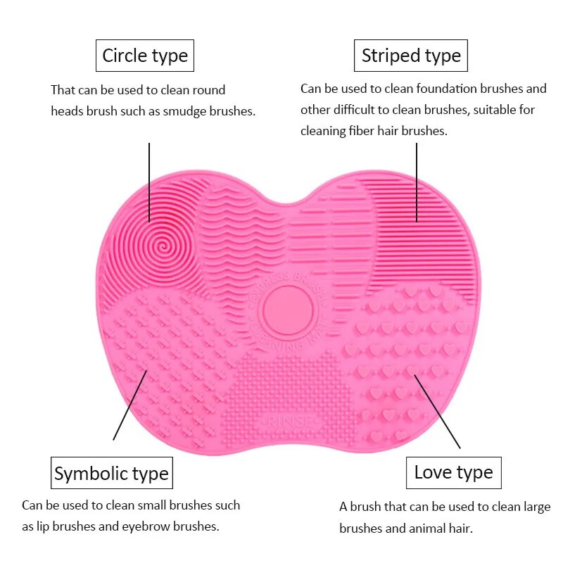 Silicone Pad with Suction Cups For Cleaning Makeup Brushes.