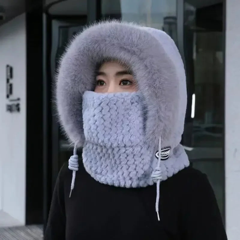 Winter Plush Warm Thick Hood with Scarf