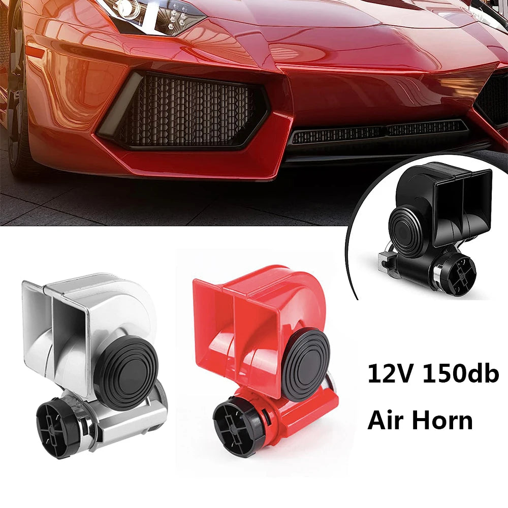FARBIN Snail Air Horn With Compressor Relay Harness 12V 150db  For Trucks, Cars Or Motorcyles