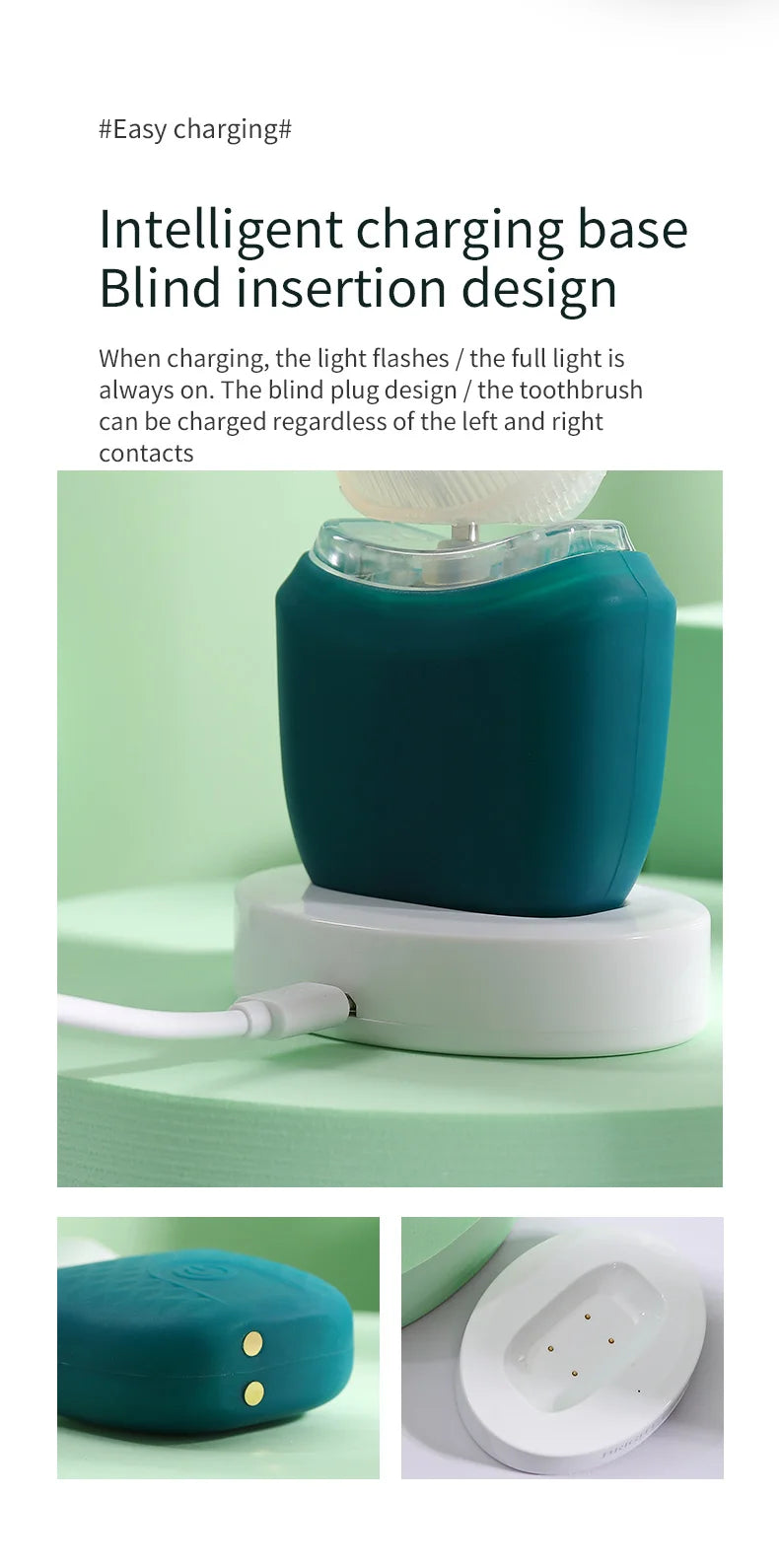 Automatic 360 Degrees Sonic Silicone Electric Toothbrush