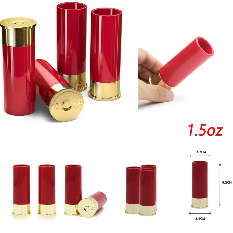 4Pcs/Set 12 Gauge Shell Shotgun Shot Glasses.