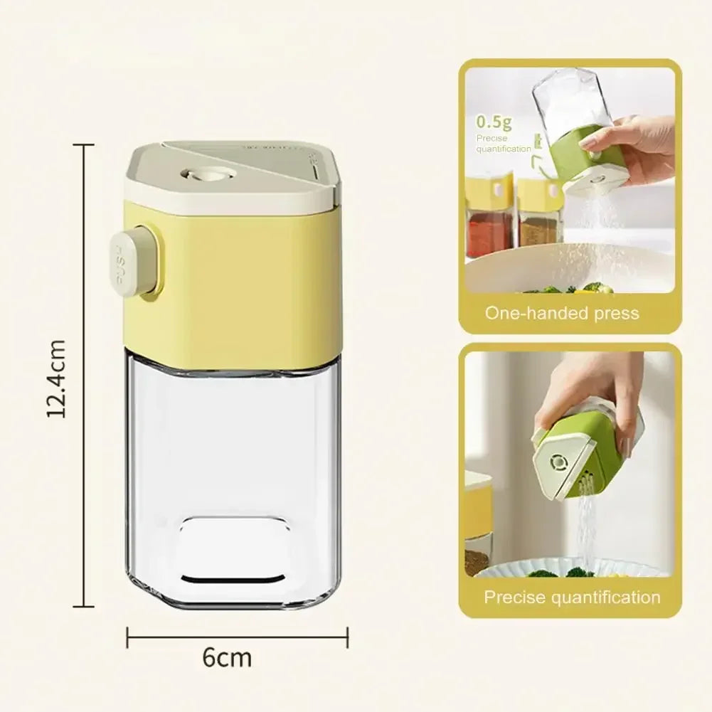 Moisture-proof Seasoning Bottle That Can Extrude 0.5 Grams Of Salt Or Sprinkle Larger Measurements Without Clumping