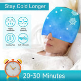 Form Fitting Gel Ice Cap/Mask For Relief Of Migraines, Tension Or Sinus Headaches