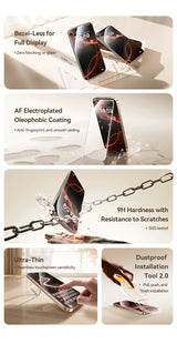 Baseus Full-View 0.3mm Tempered Glass Screen Protector For iPhone 13 14 15 16 17 Pro Max And iPhone 17 Air