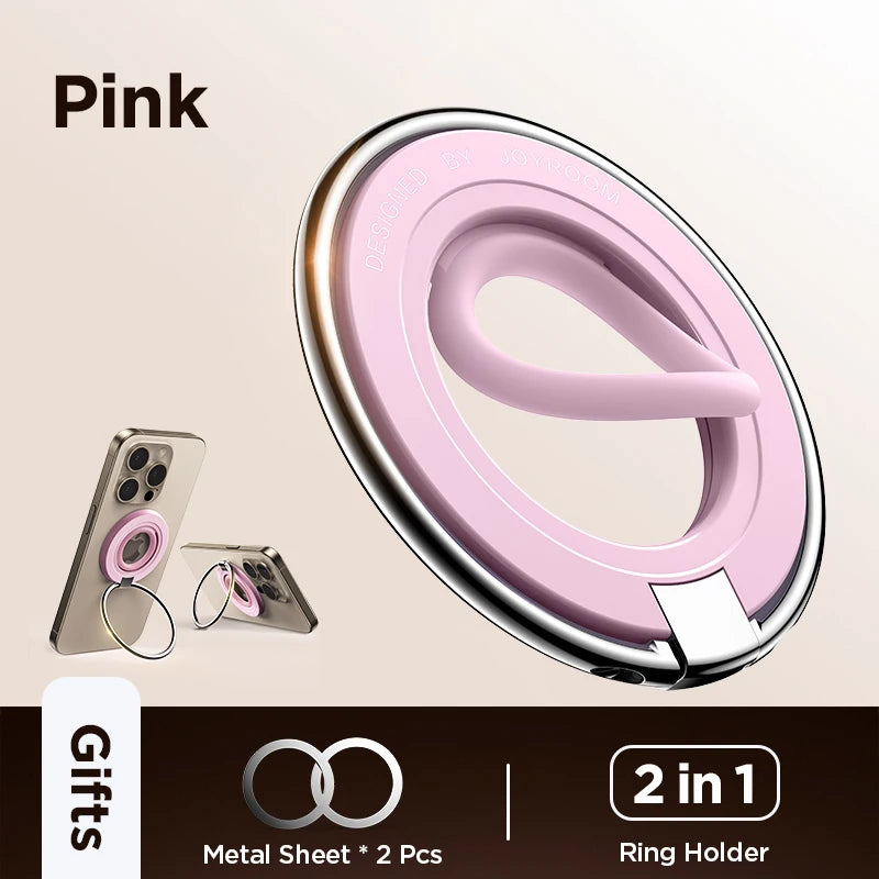 Joyroom Silicone Magnetic Ring Phone Holder With Kickstand For iPhone 14 15 16 Pro Max