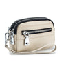 Women's Genuine Leather  Double Zipper Purse