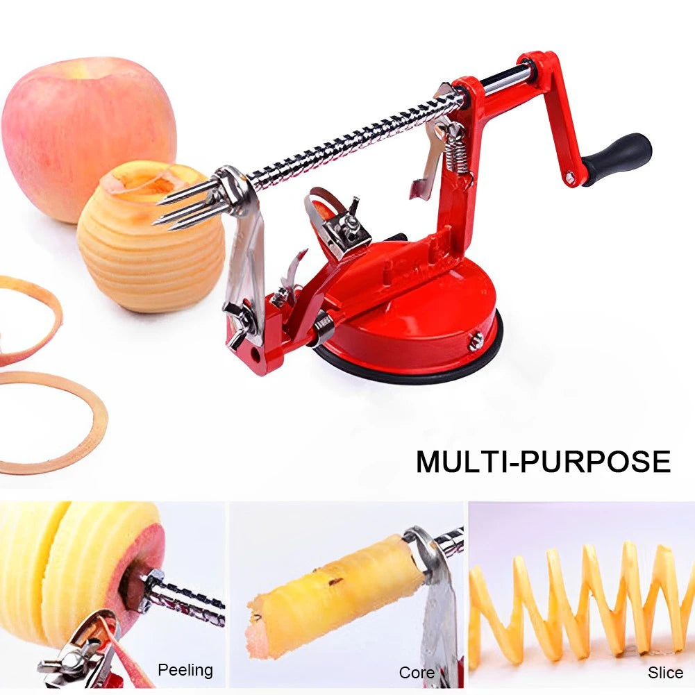 3 in 1 Stainless Steel Hand-cranked  Multi-functional Fruit Peeling Machine With Suction Base