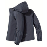 Men's Spring/Autumn Waterproof Jacket With Detachable Hood Sizes M-5XL