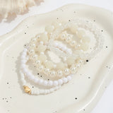 Elegant Handmade White Faux Pearl Bead Bracelet