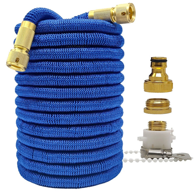 High Pressure Expandable PVC Garden Water Hose with Double Metal Connector.