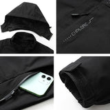Men's Spring/Autumn Waterproof Jacket With Detachable Hood Sizes M-5XL