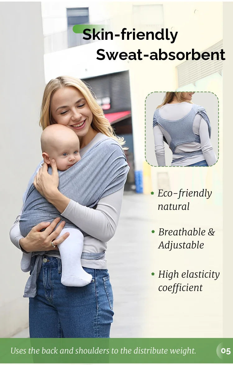 PANGDUBE 100% Polyester Kangaroo Wrap for Babies 0-15 Months