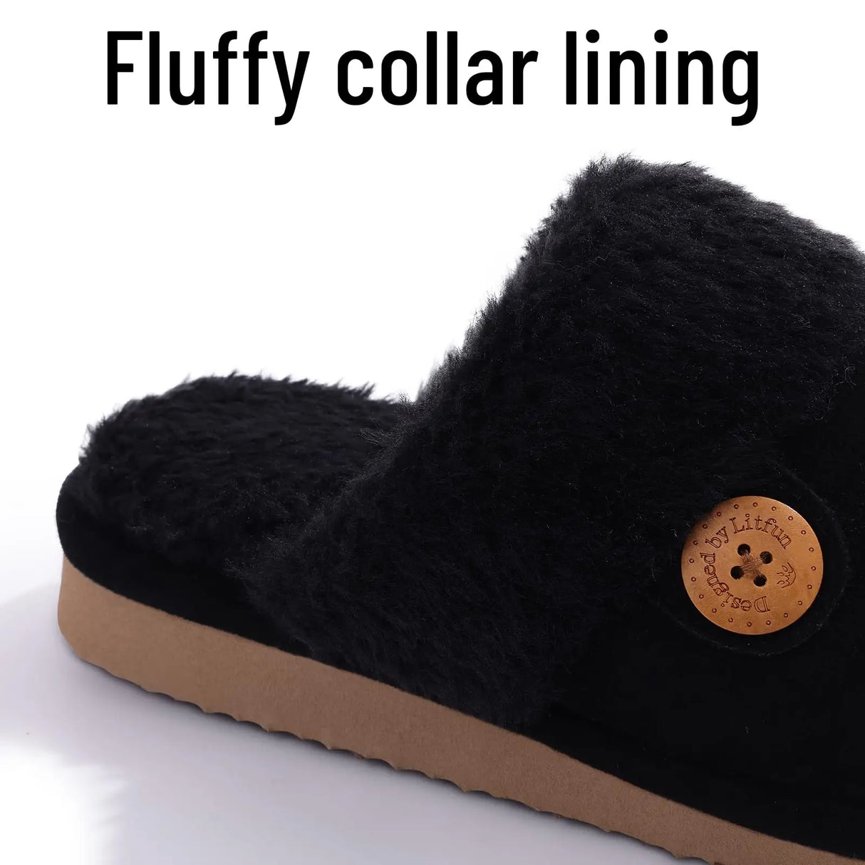 Evshine Women's Fur Plush Warm Slippers With Rubber Soles