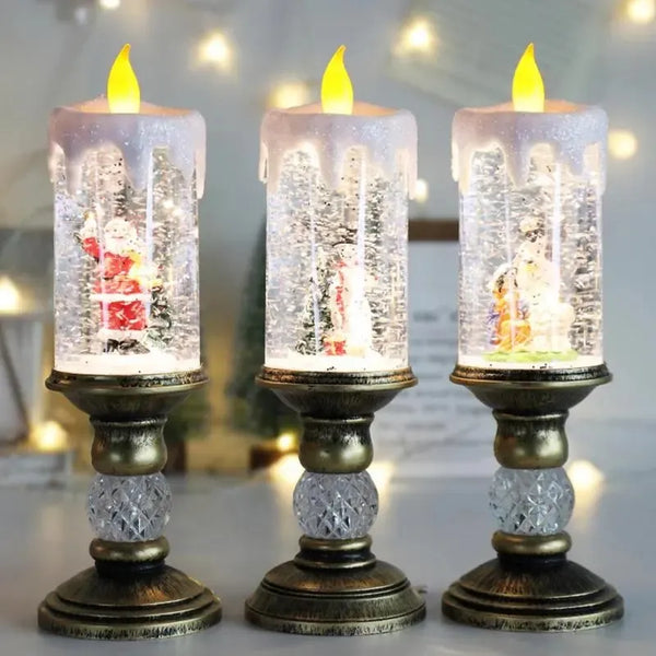 Flameless LED/Battery Powered Christmas Crystal Candle Lamp.