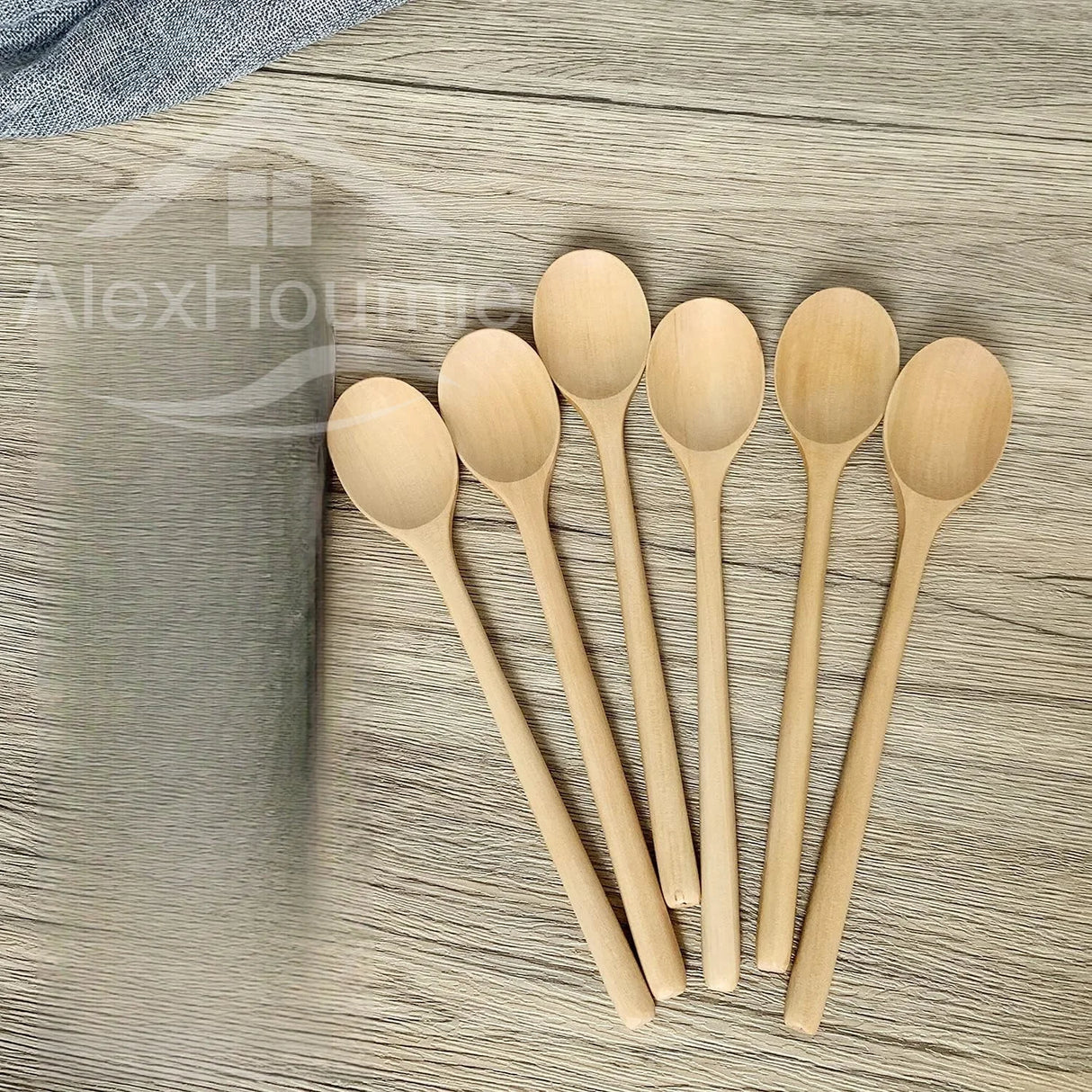 6 Piece  9 Inch Bamboo Mixing Spoons