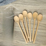 6 Piece  9 Inch Bamboo Mixing Spoons