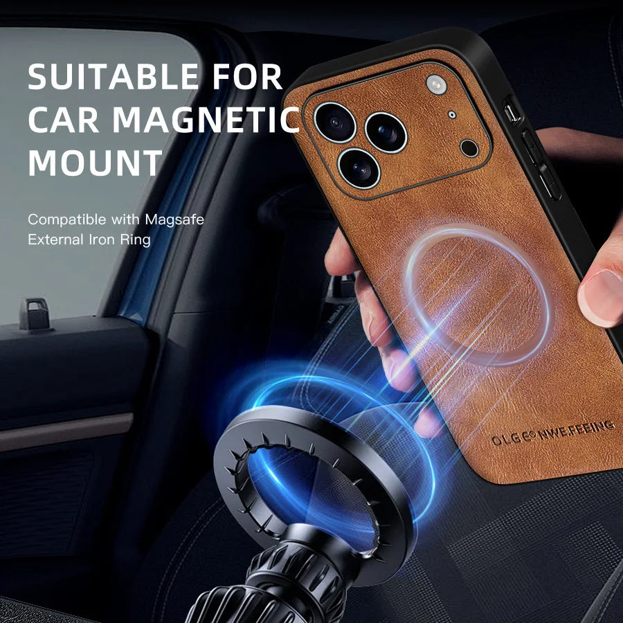 Classic Leather Phone Case For iPhone 16 11 12 13 15 17 Pro Max 16E 14 Plus 17 Air