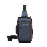 Men's Anti Theft USB Charging Crossbody Bag