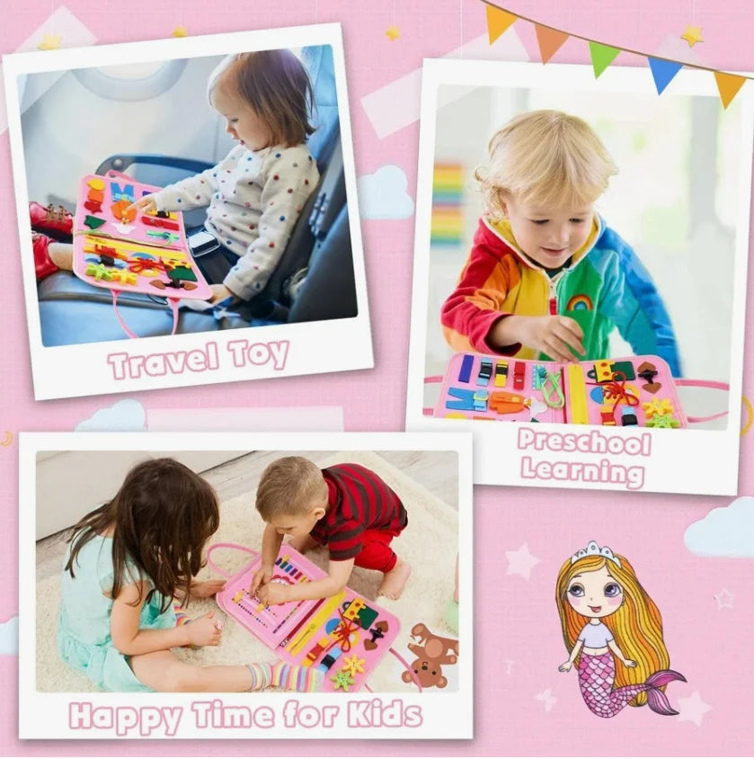 Montessori Toddler Busy Board For Educational Activity Motor Skills