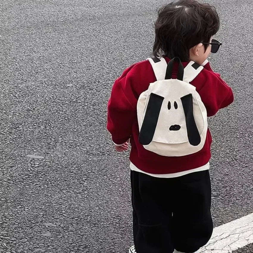 1 Pcs Canvas Backpack With Cute Dog