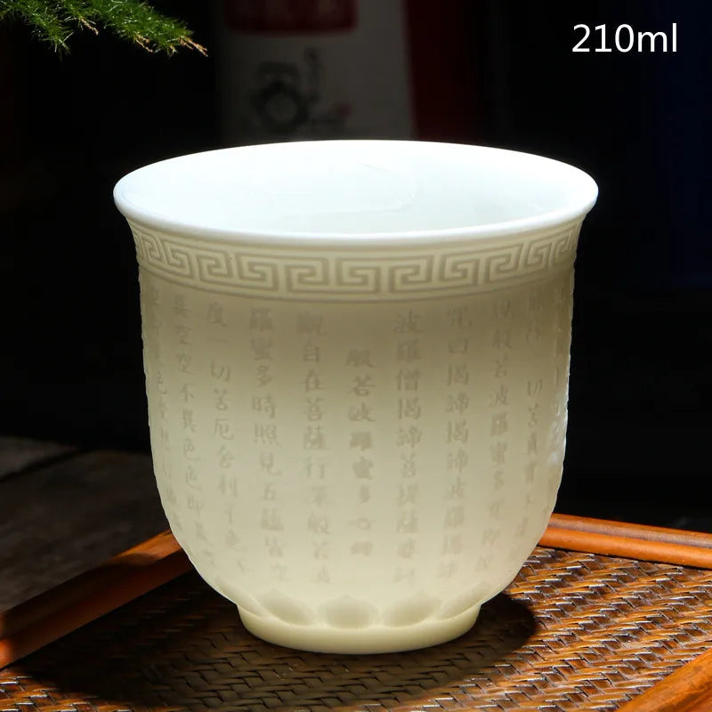 Chinese Three-dimensional White Porcelain Tea Cup
