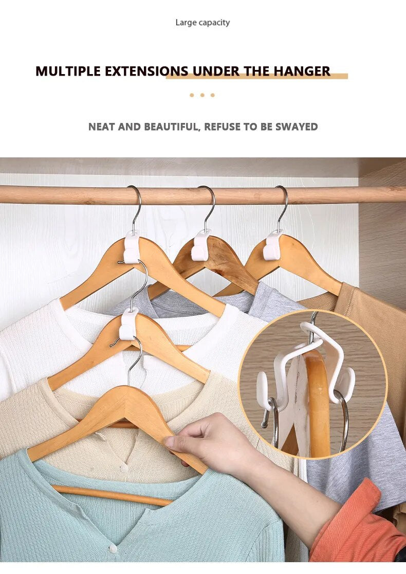 Multi-function Wardrobe Space-saving Plastic Hanger Hooks.