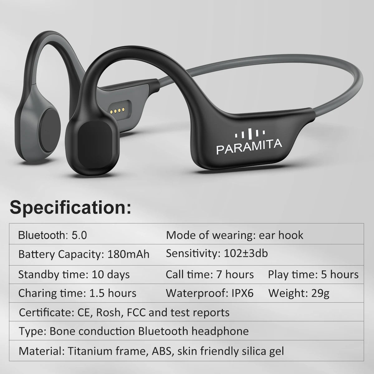 DG08 Bone Conduction Waterproof/Wireless Bluetooth Headset with MIC BT 5.3