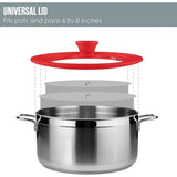 Universal Round Tempered Glass Lid With Silicone Rim