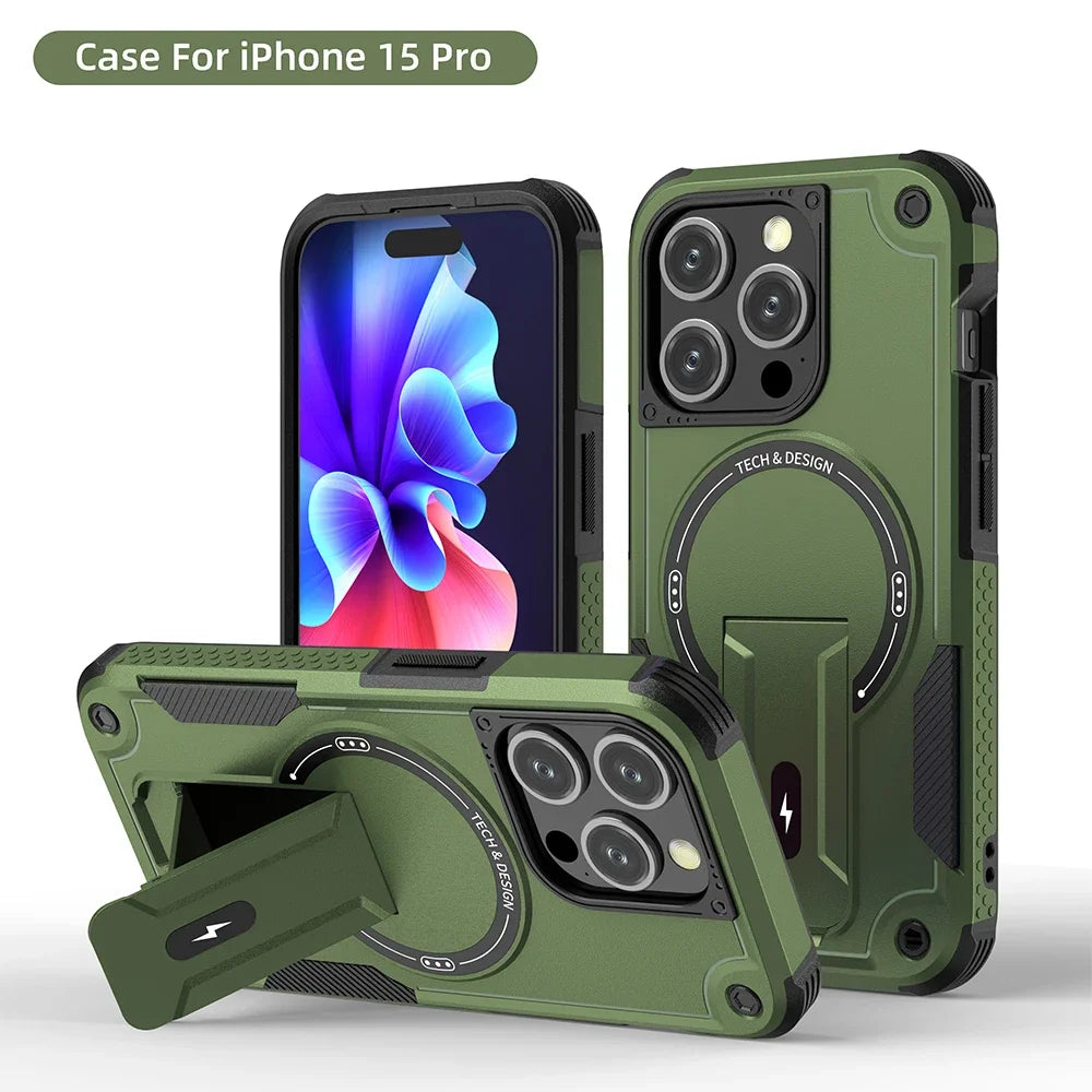 Magsafe Invisible Support Phone Case for IPhone 17 16 15 14 13 12 Pro Max