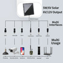 BL6A 5W Solar Panel Kit Built in 6000mAh 6V/12V Rechargeable Solar Charger With 3 In 1 USB Charge