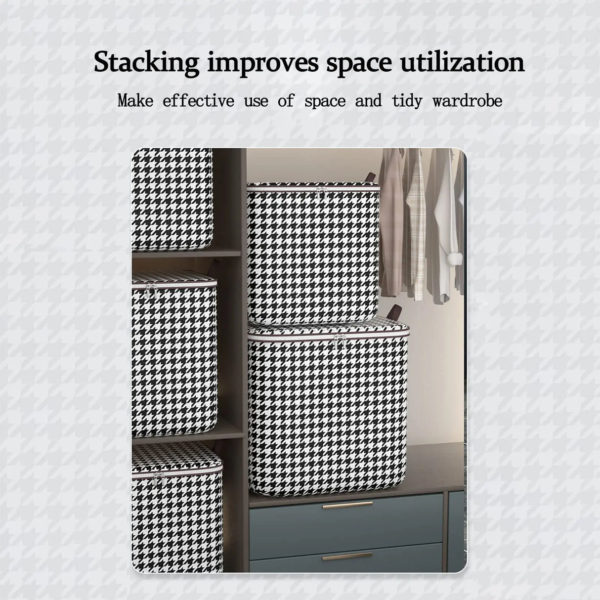 Large Capacity Folding Stackable Storage Boxes With Handles
