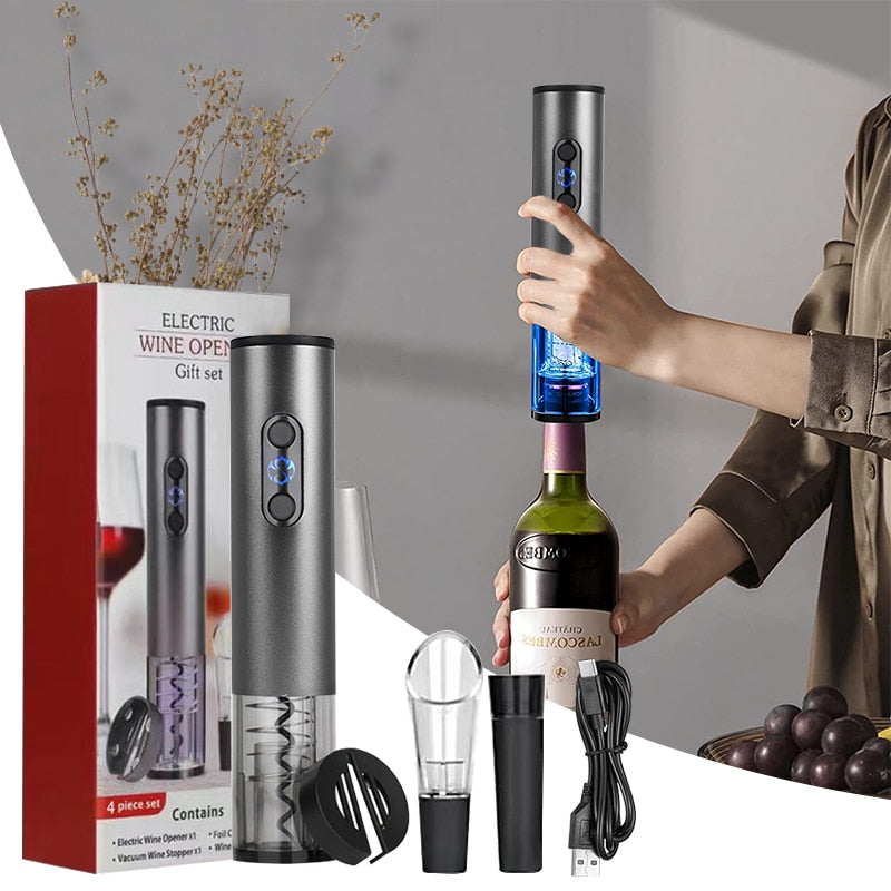 Electric  Rechargeable  Corkscrew Wine Bottle Openers with Foil Cutter.