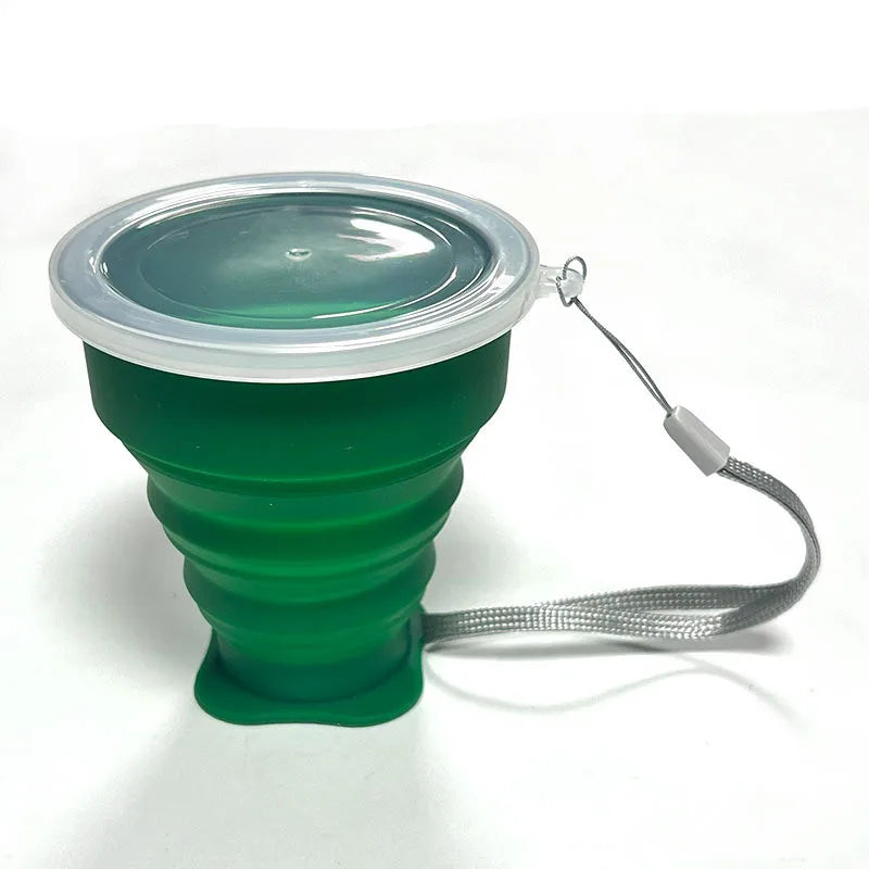 Silicone Heat Resistant Folding Water Cup With Lids