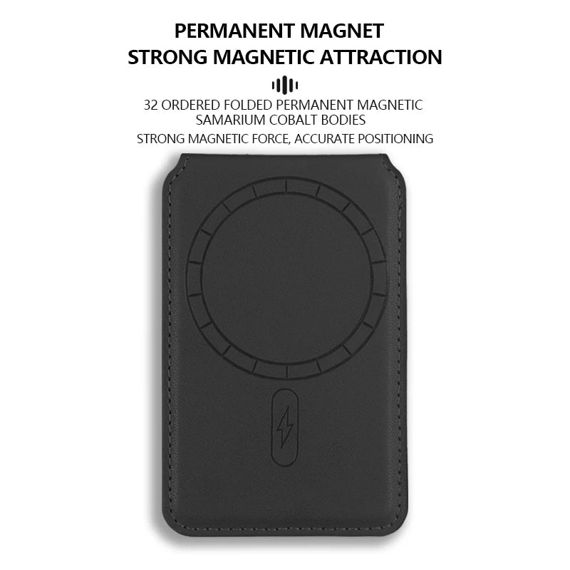 Leather Magnetic Cellphone Card Holder For IPhone 12 13 14 15 16 Pro Max Plus