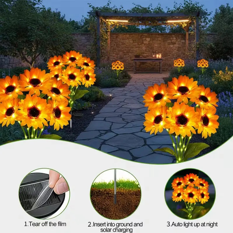 Solar Garden Sunflower Lights