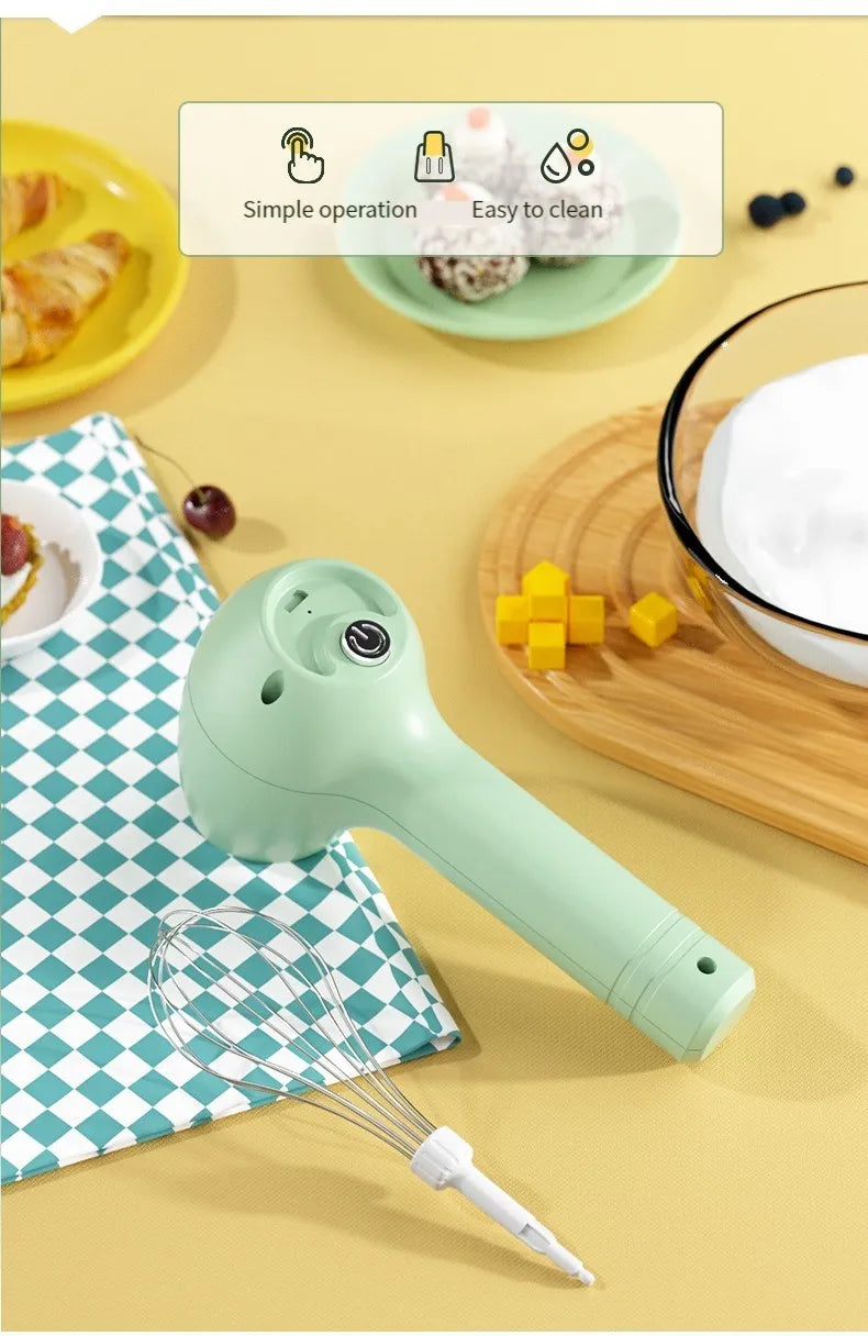 USB Charging Wireless  Automatic 3 Speed Hand Food Mixer.