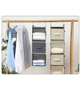 Hanging Non-woven Wardrobe Organizer With Optional Pockets And Drawers