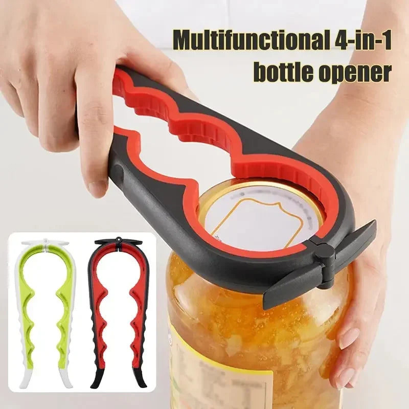 Multi Functional Four In One Anti-Slip Bottle Opener