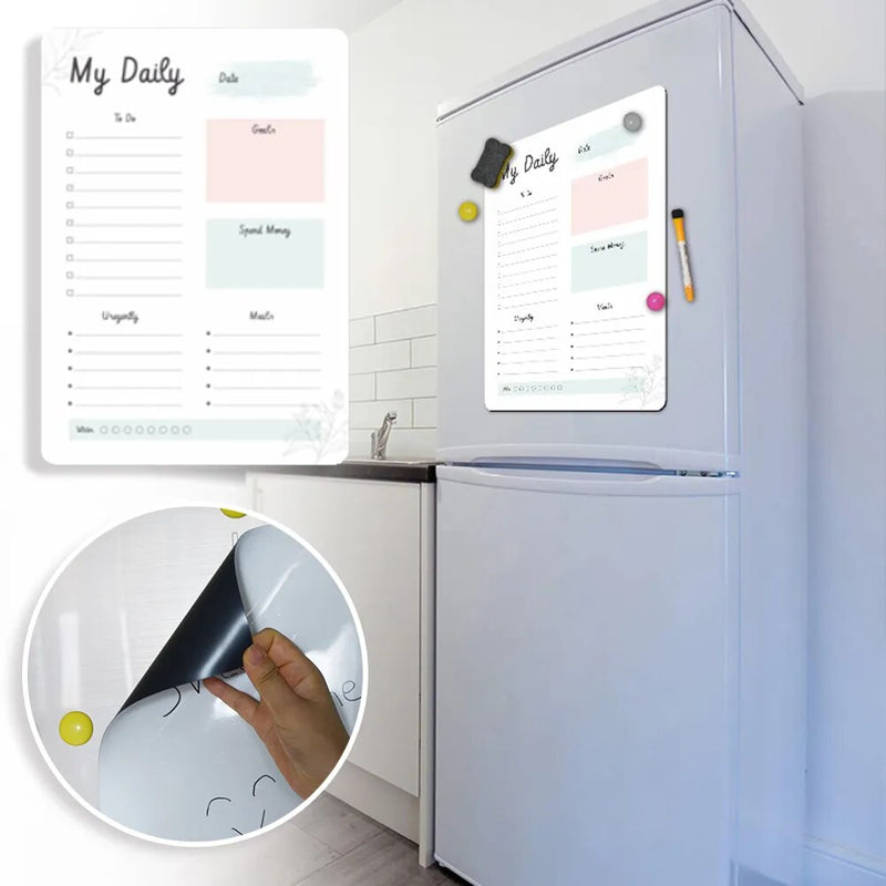 Dry Erase Magnetic Daily, Weekly, OR Monthly Whiteboard Planner For The Refrigerators.