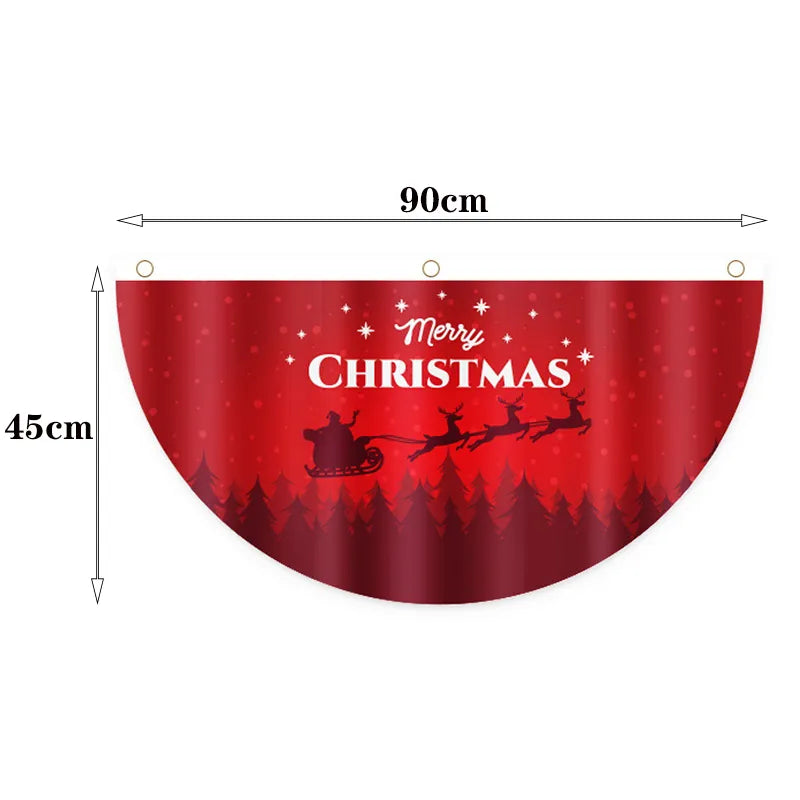 Outdoor Christmas Fan-shaped Flag Banner