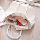 Recycled Organic Canvas Tote Beach Cotton Bag with Rope Handle.