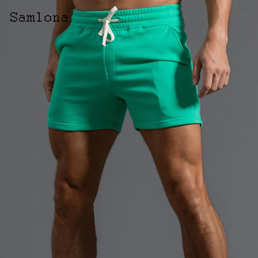 Men's Leisure Shorts With Lace Up And Pockets