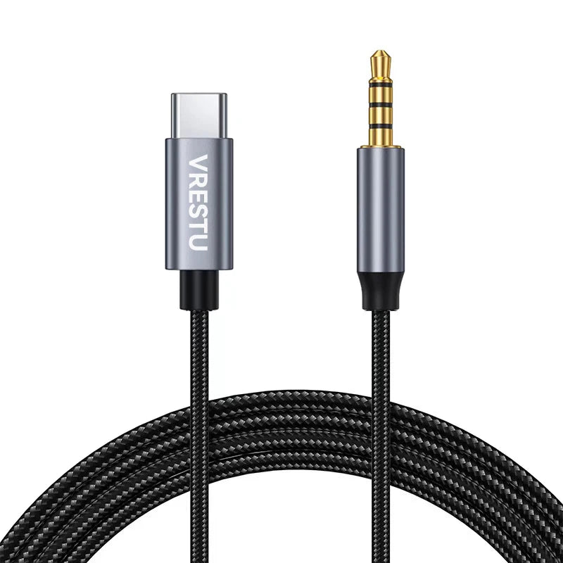 Type C to 3.5mm Jack AUX Cable Audio DAC Chip 4 Poles Microphone 3 5 HiFi Headset Adapter for Samsung Google Pixel Huawei Xiaomi