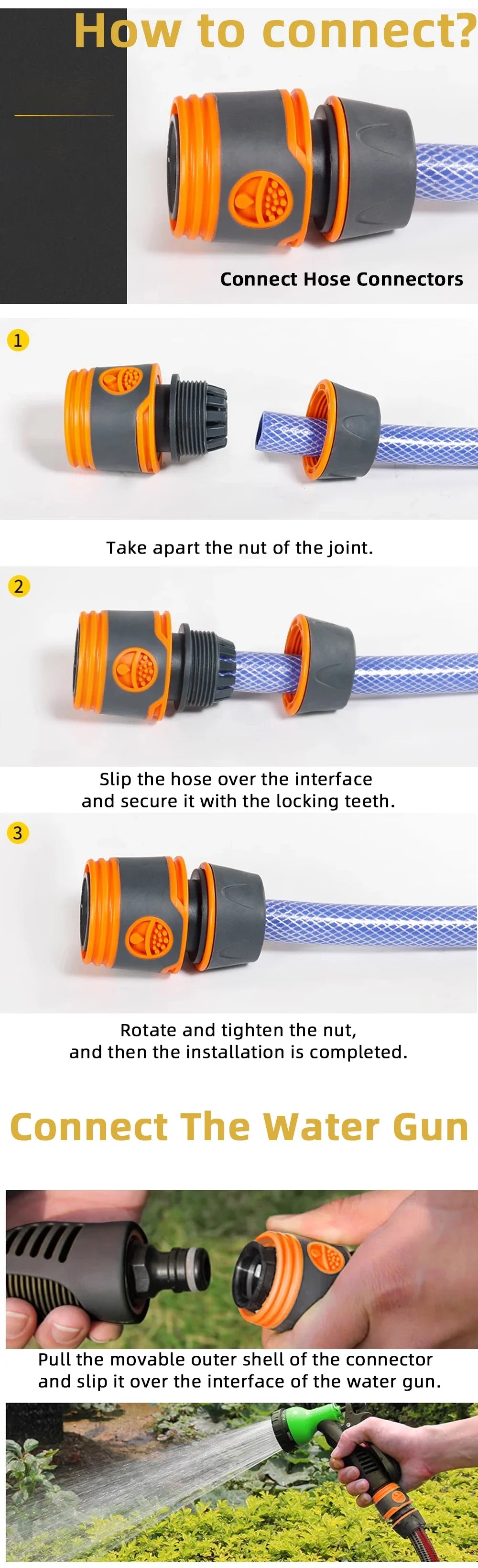 1-Pcs 1/2" 3/4" 1" Garden Hose Quick Connect Adapters