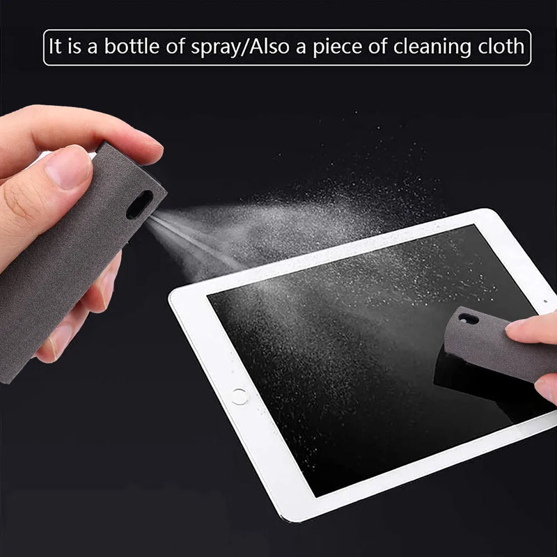 2in1 Microfiber Screen Cleaner Spray Bottle Set For Phones, Glasses Or Laptops