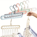 5pcs 9-hole wardrobe space-saving multifunctional storage rack