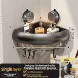 Wall-Mounted Triangle Suction Cup Bathroom Organizer