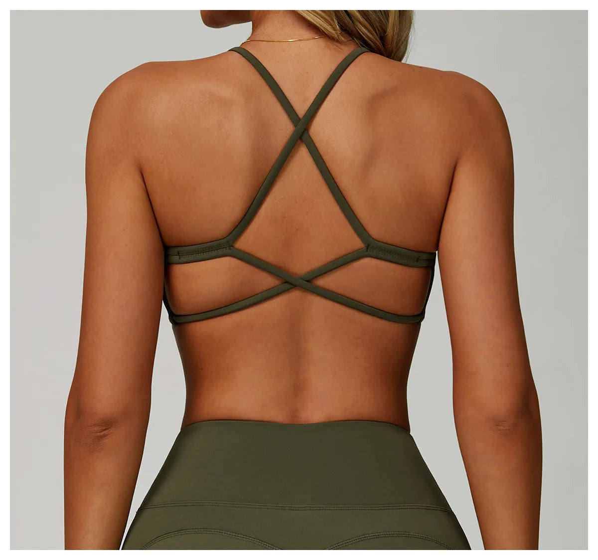Women's Anti-Sweat Push Up Cross Shoulder Sports Bra