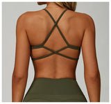 Women's Anti-Sweat Push Up Cross Shoulder Sports Bra