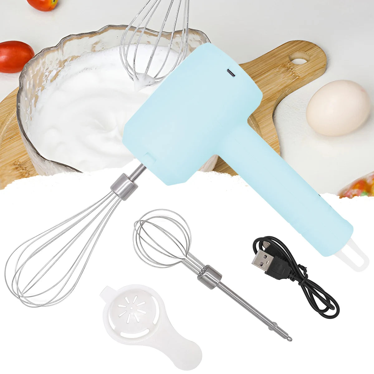 1Pcs Electric Portable 3-speed Whisk